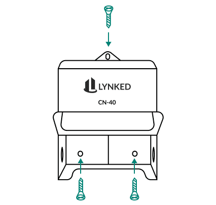 CN-40 secured to a mounting surface with three screws