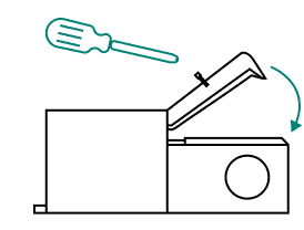 Closing the front-access cover and tightening the top screw