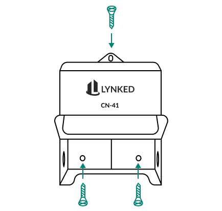 CN-41 secured to a mounting surface with three screws